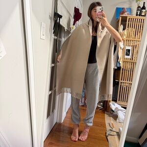 Authentic New Brunello Cucinelli cashmere Light Tan scarf, with tags and box